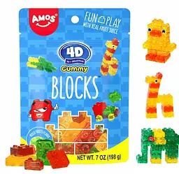 Желейні цукерки Amos 4D Gummy Blocks 198г - мініатюра 2