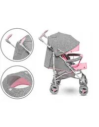 Прогулянкова коляска Lionelo Irma Pink, сіра з рожевим (LO-IRMA PINK) - мініатюра 5