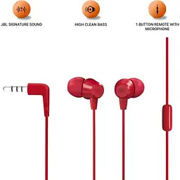Навушники JBL C50 HI Red (JBLC50HIRED) - мініатюра 2