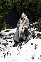 Плед-ковдра Love You вовняний 130х170 см сірий (6131) - мініатюра 4