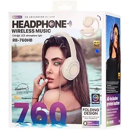 Навушники Remax RB-760HB Wireless RGB Headset White - мініатюра 2