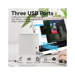 Концентратор Vention USB3.1 Type-C to HDMI/VGA/USB3.0x3/RJ45/SD/TF/TRRS 3.5m/PD/DC100W12-in-1 (TPHWC-EU) - мініатюра 6