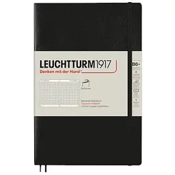 Блокнот Leuchtturm1917 Paperback (B6), М'яка обкладинка, Чорний, Клітинка (362869)