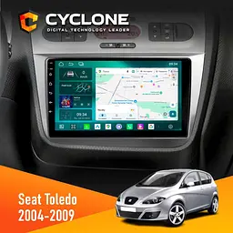 Штатна магнітола Seat Toledo 2004-2009 Cyclone C9-013 4x64 DSP 4G Cyclone (НФ-00007422)
