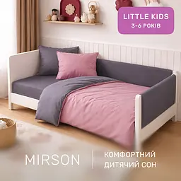 Дитяча постільна білизна MIRSON LITTLE KIDS фланель Ash grey/Pink 110х160см (2200012799543) - мініатюра 6