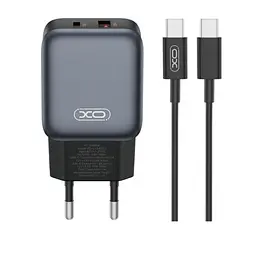 Мережевий зарядний пристрій XO L154(EU) PD20W/QC18W(1A1C) fast charger Чорний