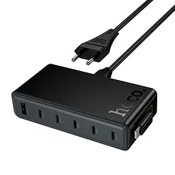Адаптер мережевий HOCO Modern PD робочий стіл з telescopic cable C151A |1USB/6Type-C, 50W/3A, PD/QC|