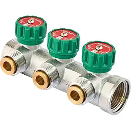 Колектор вентильний з адаптером Koer KR.1127-3 - 1"x3 - 3/4 Ways (євроконус-площина) KR4947