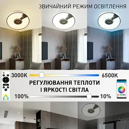 Смарт люстра музична керована світлодіодна SONG R RGB 40 Вт 330x65 мм Біла ESLLSE - мініатюра 3