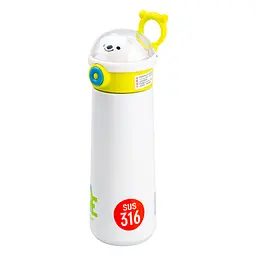 Термос дитячий Nice to meet you 500 мл із трубочкою, жовтий Happy Life HP17306GR - мініатюра 2