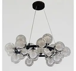 Підвісна люстра Artlight 1102/25BK з 25 скляними плафонами G9, чорна, від 13-20 м² - мініатюра 2