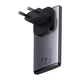 МЗП Baseus GaN5 Pro Ultra-Slim Fast Charger C + U 65W (Overseas Edition) Gray - мініатюра 4