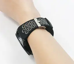 Спортивний ремінець з перфорацією Primo для годинника Samsung Gear S3 Classic SM-R770/Frontier RM-760 Black Grey - мініатюра 4