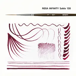 Пензель Rosa соболь круглий лайнер INFINITY 128 №0 коротка ручка  - мініатюра 3
