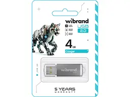 Флешка Wibrand 4 GB Cougar Silver USB 2.0 (WI2.0/CU4P1S) - мініатюра 2