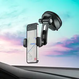 Автотримач для телефону HOCO CA111 жесткая ножка Чорний - мініатюра 6