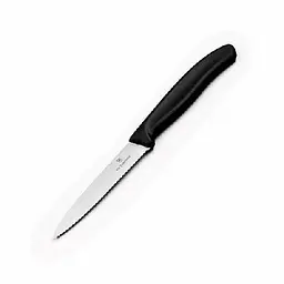 Кухонний ніж Victorinox SwissClassic Paring лезо 10см хвил. з чорн. ручкою - мініатюра 2