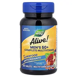 Комплекс для здоров'я чоловіків 50+ Nature's Way Alive! Men's 50+, 50 таблеток - мініатюра 2