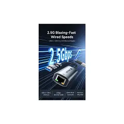 Перехідник USB-C + USB-A to RJ45 Ethernet 2500Mbps gray Vention (CFUHB) - мініатюра 2
