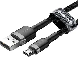 Кабель Baseus Cafule USB for MicroUSB 2.4A 1m grey black (CAMKLF-BG1) - мініатюра 4