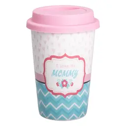 Стакан порцеляновий 420 мл із силіконовою кришкою, i love my mommy Liling Rongxiang Ceramic RX-N240288LM - мініатюра 9