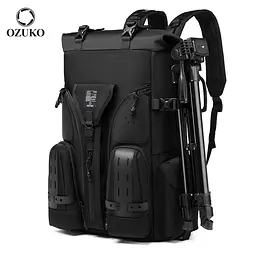 Рюкзак міський Ozuko 9631 Ролтоп дорожній, що розширюється, з відсіком для ноутбука 15.6' 46л Black (19352)