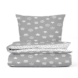 Дитяча постіль Cosas Grey Crown без простирадла 110х140 см (CrownGrey_140_2)