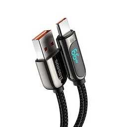 Кабель з екраном Baseus Fast Charging USB - Type-C 66 W 1 метра CASX020001 - мініатюра 1