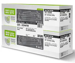 Картридж HP 44A (CF244A), Black, M15/M28, 2 x 1000 стор, ColorWay, Dual Pack (CW-H244FM)