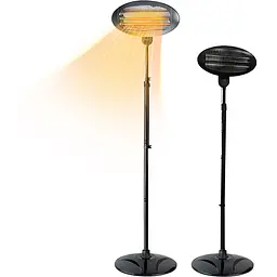 Електричний інфрачервоний обігрівач Grilli 2000 w чорний - мініатюра 2