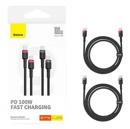 Кабель Baseus Cafule Series Cable Type-C to Type-C 100W 2m 2pcs P10318306003-01 Red Black+Grey Black - мініатюра 7