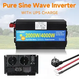Інвертор перетворювач напруги Lvyuan F-2000P 24-230v 2000/4000w чистий синус - мініатюра 2