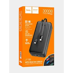 Повербанк чорний батарея 30000mAh зовнішній акумулятор Power bank HOCO J118B Speed ​​energy - мініатюра 6