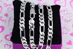 Цепь Xuping Jewelry фигаро 60 см 8 мм серебристая