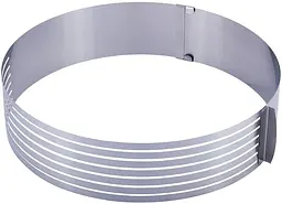 Форма для нарізки бісквіту регульована з ножем Kamille Ø24.5-33х8 см (37.8х3 см) kuh0007735 - мініатюра 2
