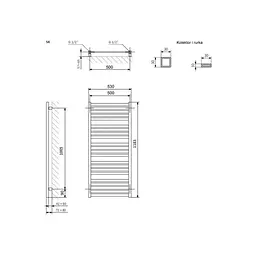 Сушарка для рушників Terma 1185x530 Marlin (WGMAR118053K916SX) - мініатюра 3
