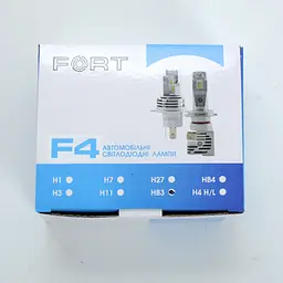 LED лампи автомобільні HB3 радіатор+кулер 4000Lm FORT F4MINI/CSP/25W/6000K/IP65/9-16V 2шт - мініатюра 2