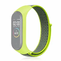 Ремінець до фітнес браслета BeCover Nylon Style для Xiaomi Mi Smart Band 7 Lime-Gray (707664) - мініатюра 1