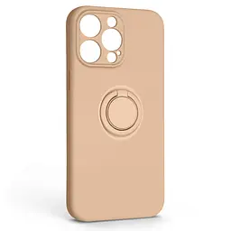 Силиконовый чехол для Apple iPhone 14 Pro Max, Icon Ring, пудровый, панель-накладка, с кольцом-подставкой на 360°, противоударный, возможность использования магнитных держателей, ArmorStandart (ARM68721)