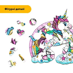 Пазл дерев'яний Хмаринки Єдинорога, А5, Картонна коробка 35 елементів - мініатюра 3