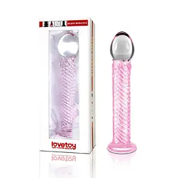 Фалоімітатор LoveToy Glass Romance 17 см рожевий - мініатюра 2