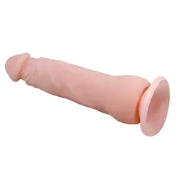 Реалістичний вібратор Baile Vibrating Cock 23 см тілесний - мініатюра 4