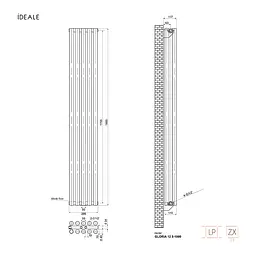 Радіатор дизайнерський Ideale Gloria 12 5/1800/295 чорний, Чорний - мініатюра 5