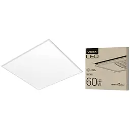 LED панель Videx 60 Вт 4100K 6600 Лм 220V 160° (VL-Pb604W(2) IP20 - мініатюра 2