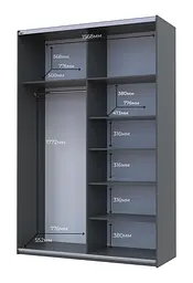 Шафа-купе Doros G-Caiser 1 ДСП/1 дзеркало 160х60х240 см Дуб Евок/Графітовий (42005072) - мініатюра 12