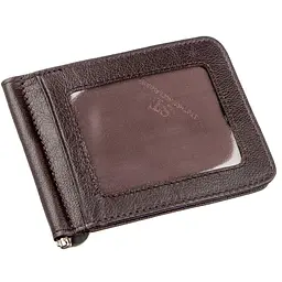 Зручний чоловічий затискач для купюр ST Leather 18938 коричневий