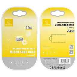 Карта пам'яті Usams US-ZB095 (TF High Speed Card) microSDHC Class 10, 64GB без адаптера Yellow - мініатюра 2
