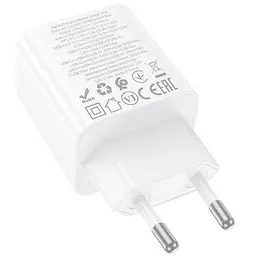 Мережевий зарядний пристрій Hoco N55 Fundador 20W White [125144] - мініатюра 2