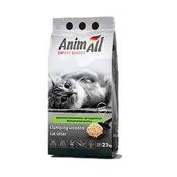Наповнювач деревний грудкуючий для котів AnimAll, 2,1 кг