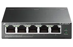 Комутатор TP-LINK TL-SF1005LP, 5x10/100 Mb/s, автоматичне визначення/AUTO MDI/MDIX, металевий корпус, керований